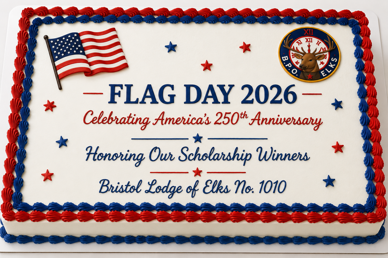 Flag Day cake donated by ShopRite of Bristol