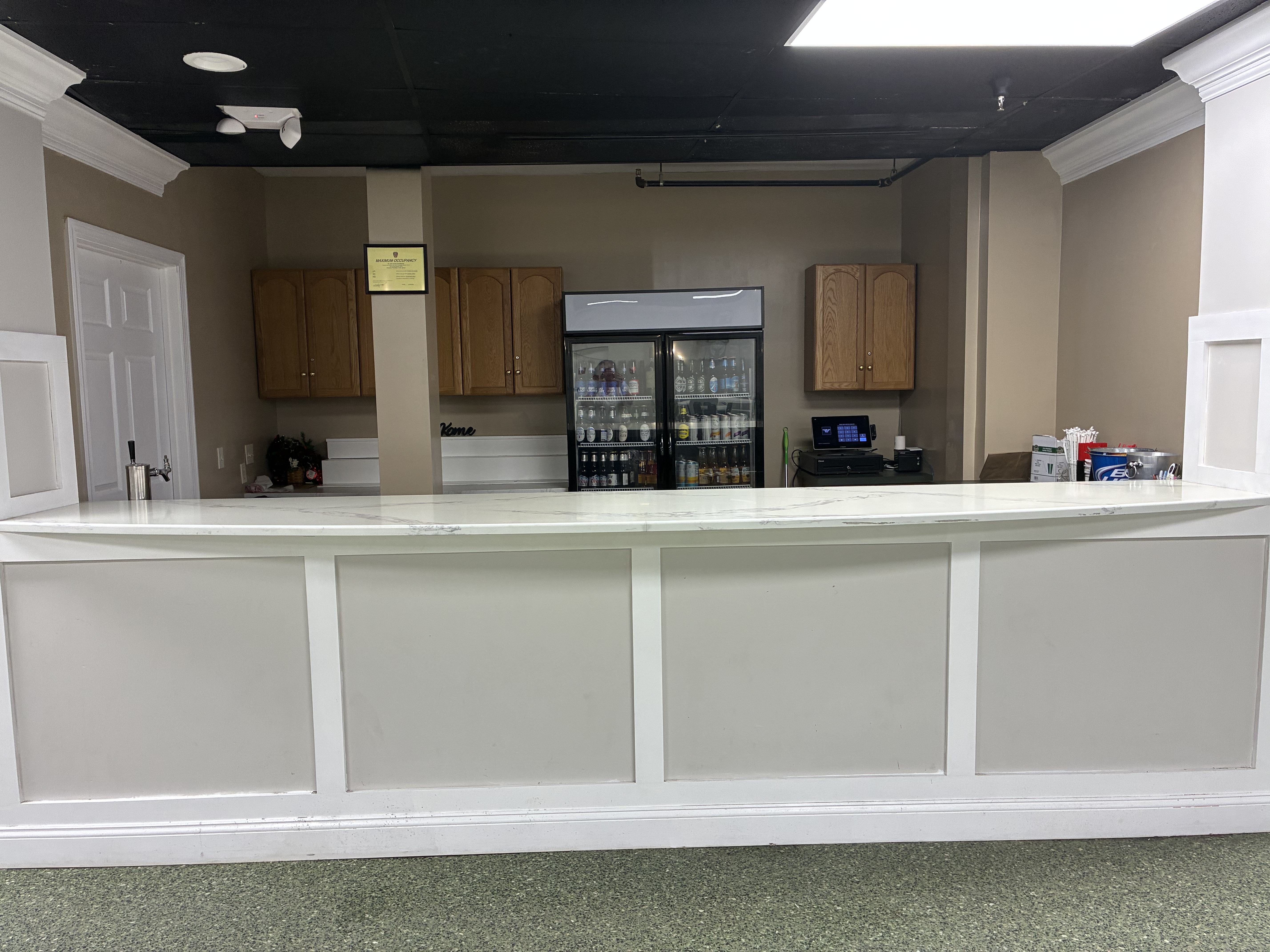 Built-in bar area at the Bristol Elks hall