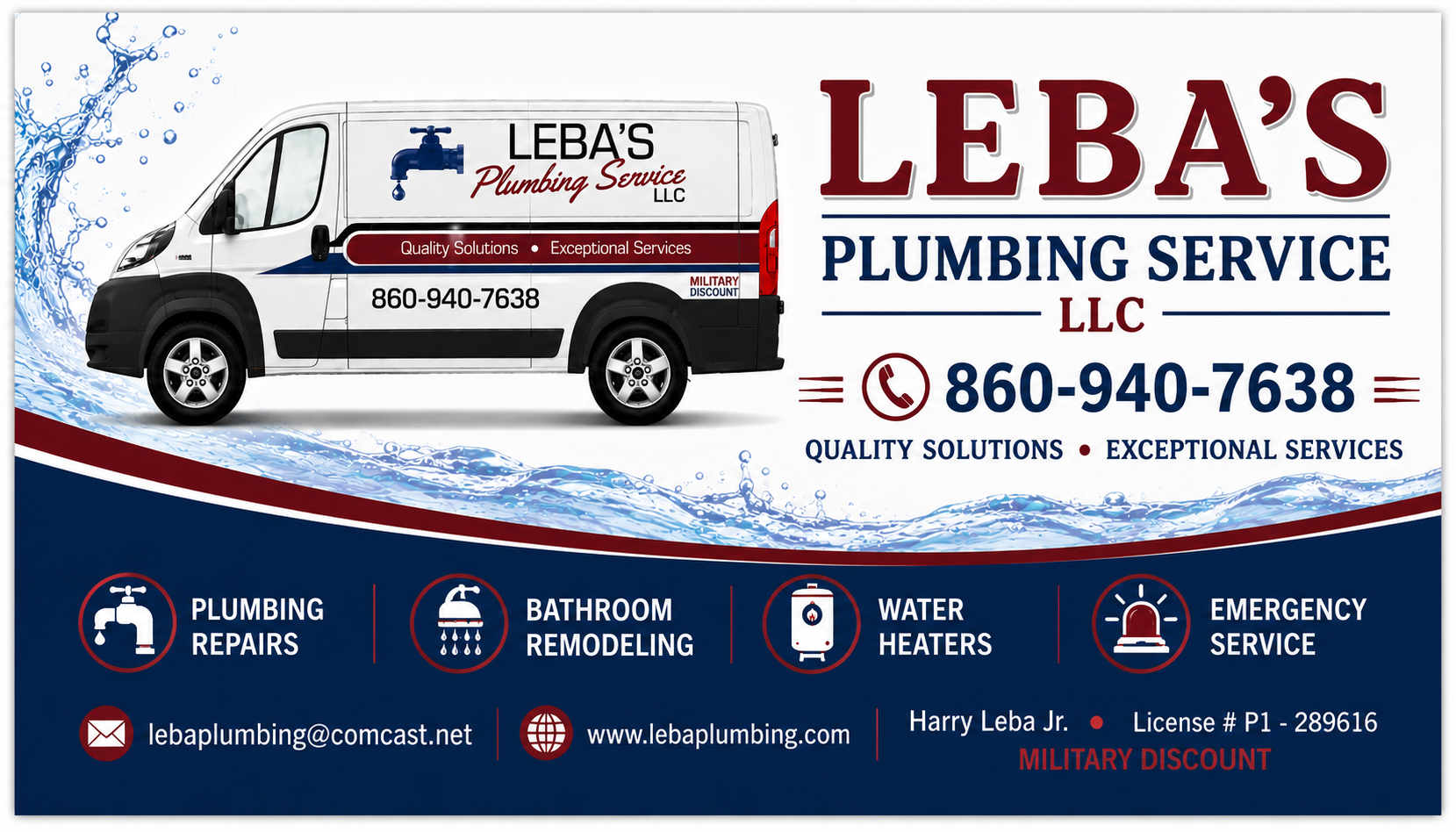 Leba's Plumbing Service LLC sponsor advertisement